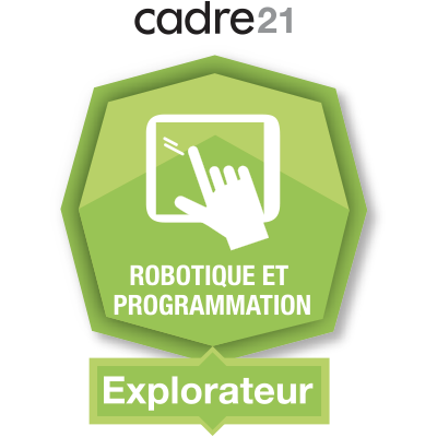 Robotique et programmation 1 – Explorateur badge émis à nmarcoux@sje.qc.ca