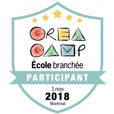 CréaCamp Montréal novembre 2018 – Participant badge émis à elaine.lucas@csdceo.org